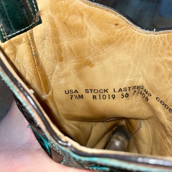 Corral Womens Whiskey Turquoise Blue Cross Brown Embroidered Western Boots - Picture 16 of 16